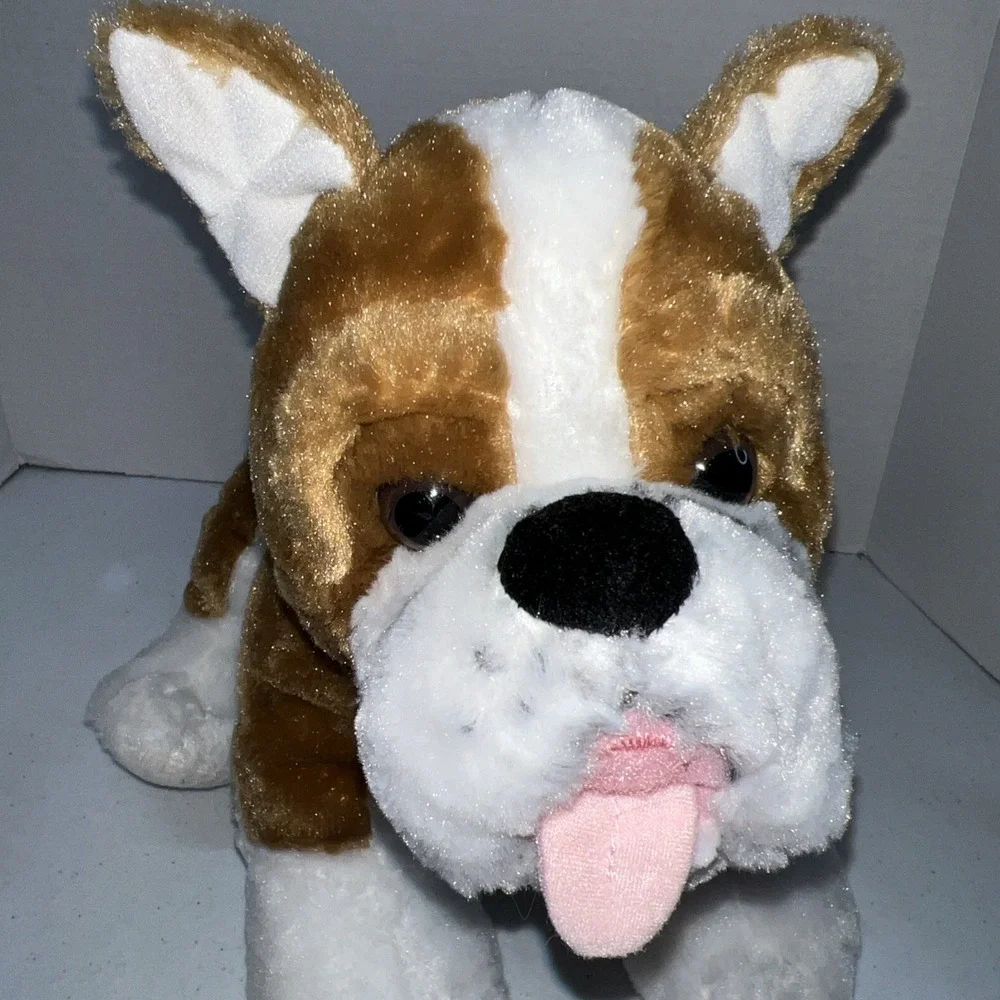 Build A Bear Bulldog Dog White Brown Boxer 14
